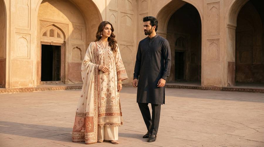 INZASH Haute Couture Autumn Festive Campaign in Courtyard